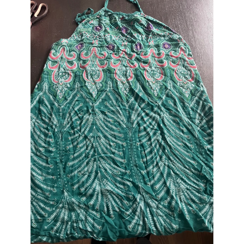 O'Neill Green Paisley Halter Mini Dress‎ Womens Small Boho Beach Summer